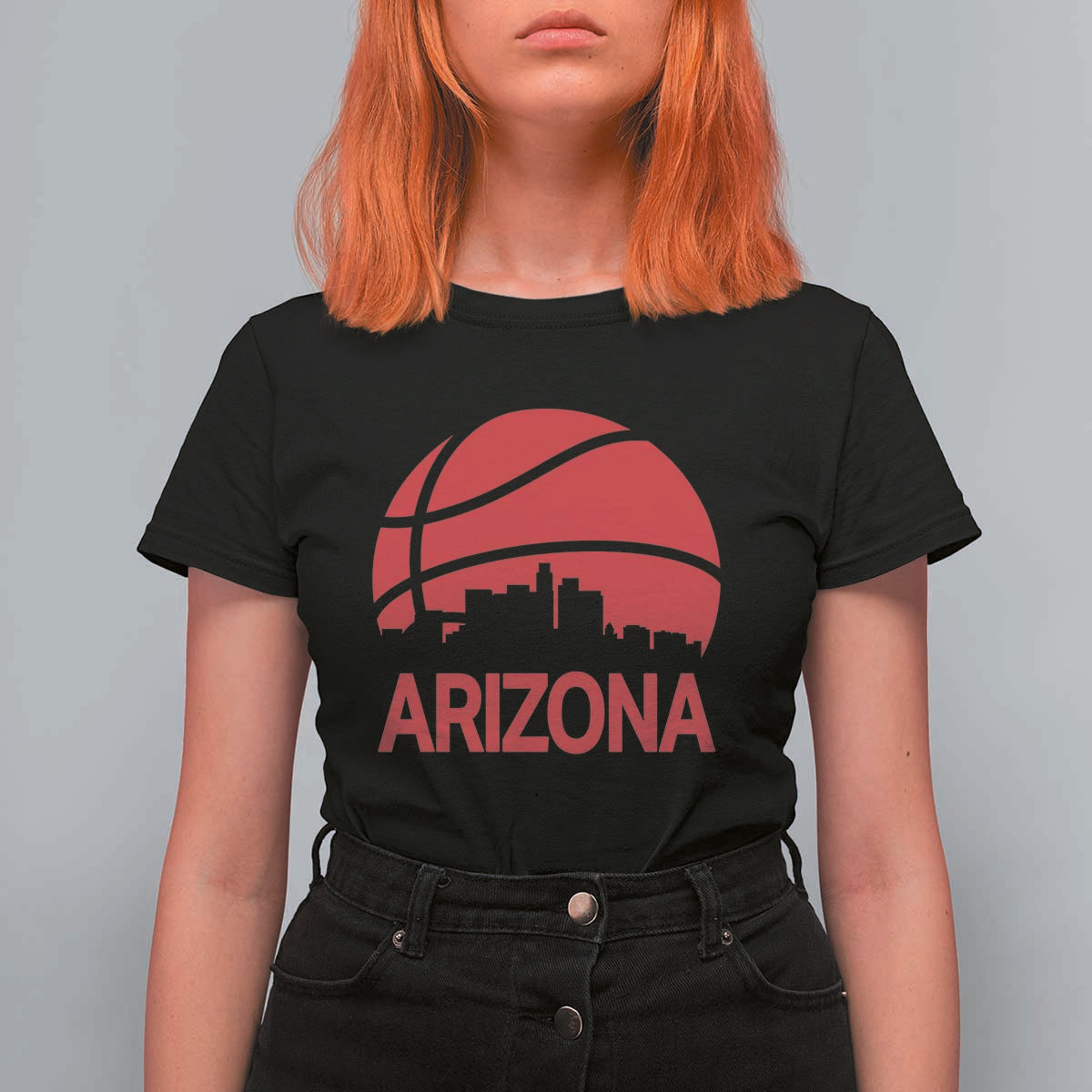 Arizona Skyline State Pride T Shirt For Women Modern Urban Hoops Basketball