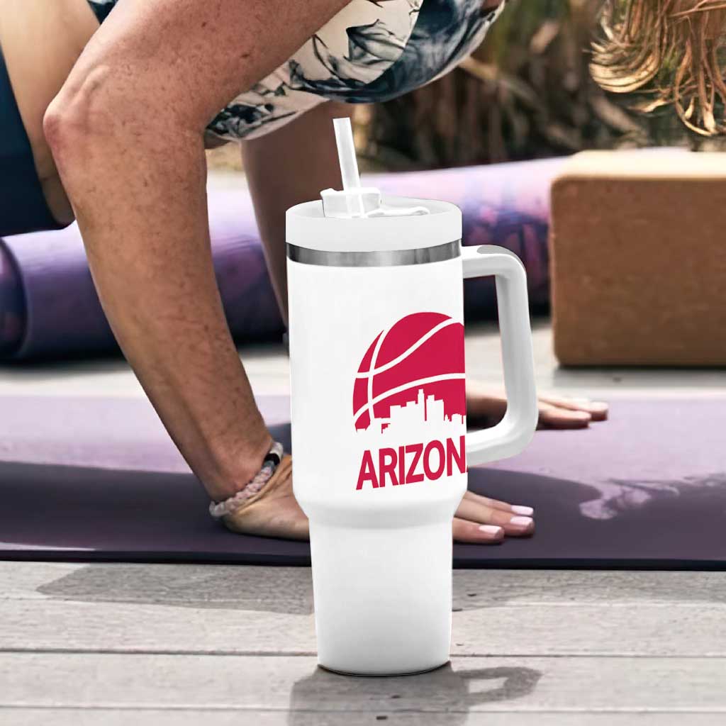 Arizona Skyline State Pride Tumbler With Handle Modern Urban Hoops Basketball