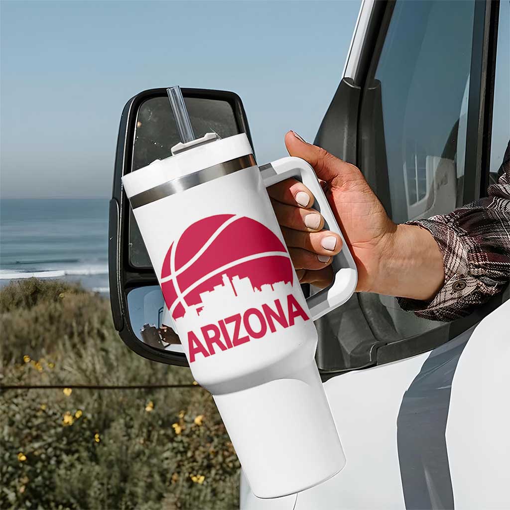 Arizona Skyline State Pride Tumbler With Handle Modern Urban Hoops Basketball