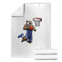 Funny Wildcat Dunking Basketball Throw Blanket Gift For Sports Fan