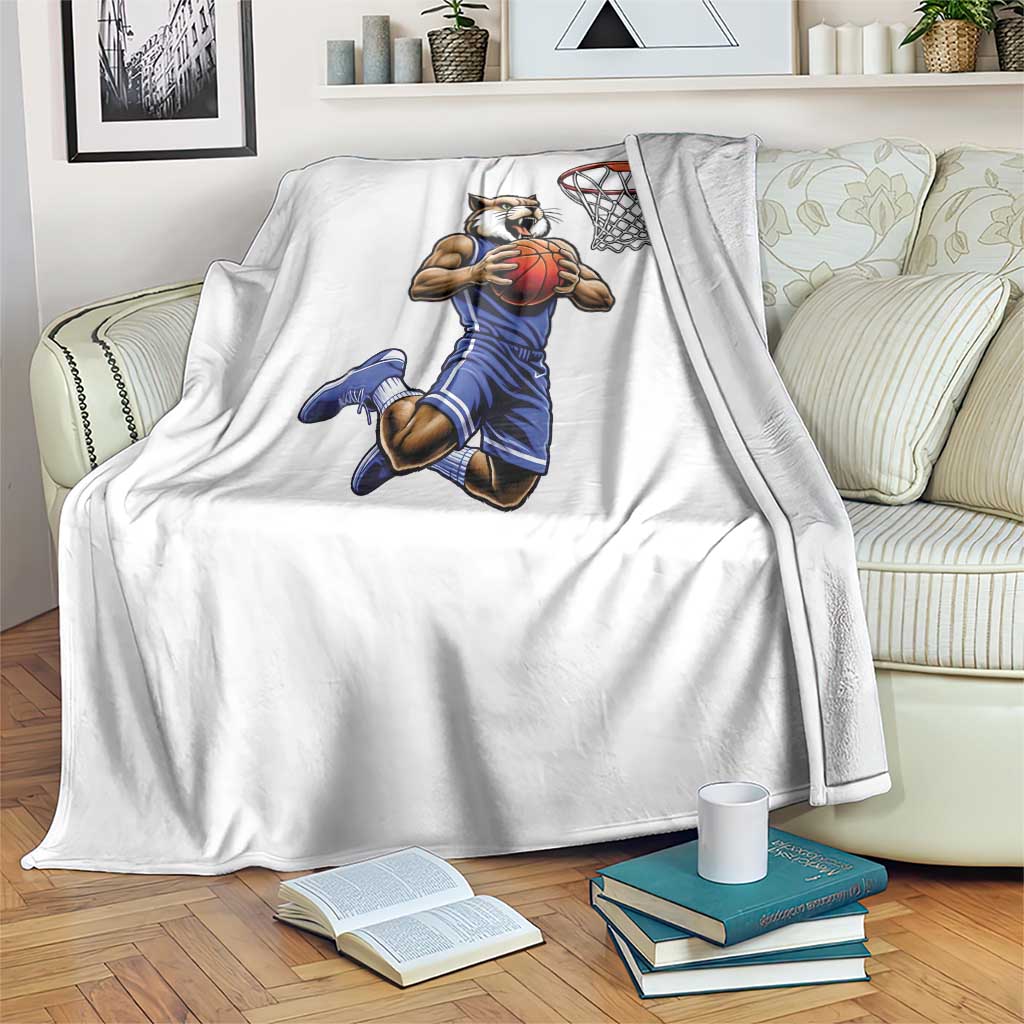 Funny Wildcat Dunking Basketball Throw Blanket Gift For Sports Fan