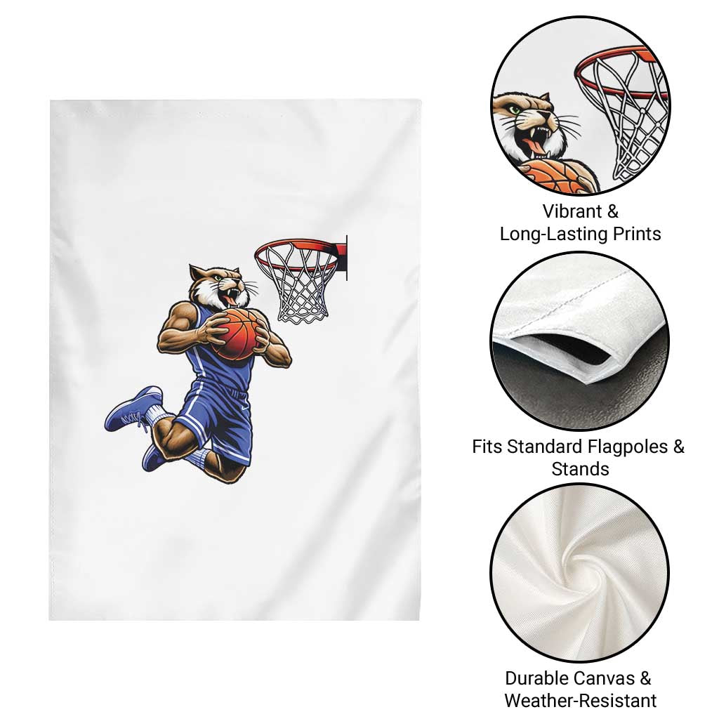 Funny Wildcat Dunking Basketball Garden Flag Gift For Sports Fan