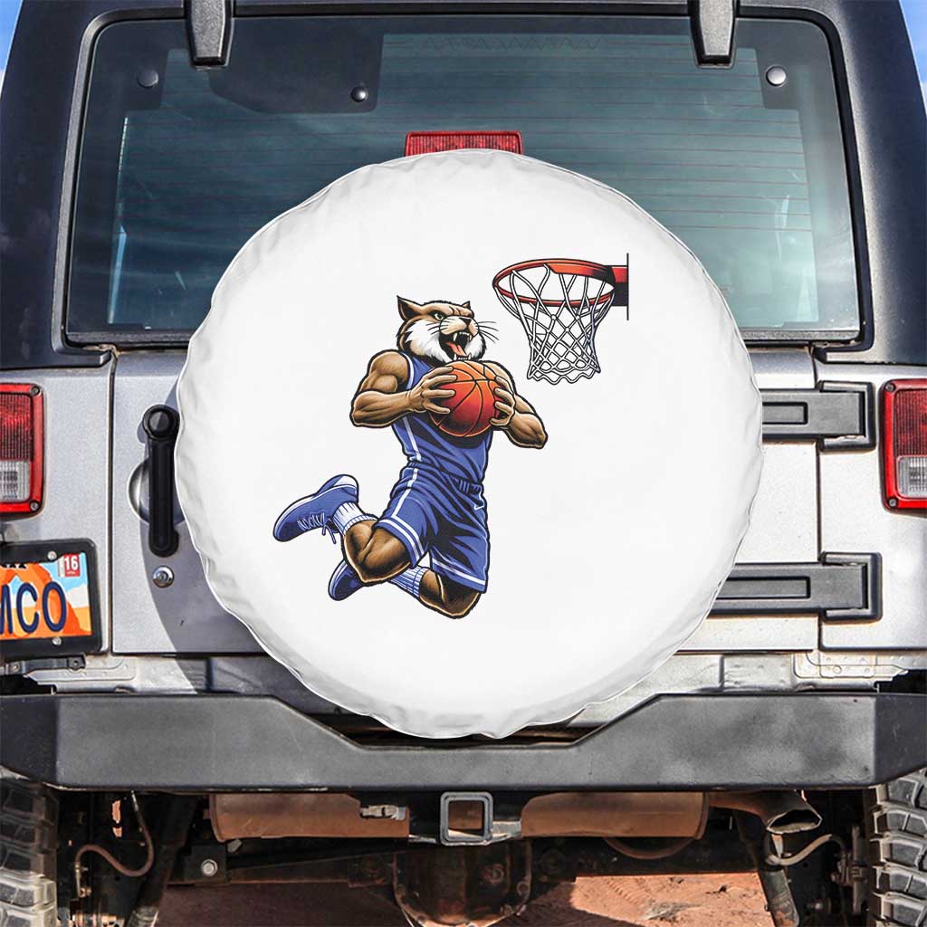Funny Wildcat Dunking Basketball Spare Tire Cover Gift For Sports Fan