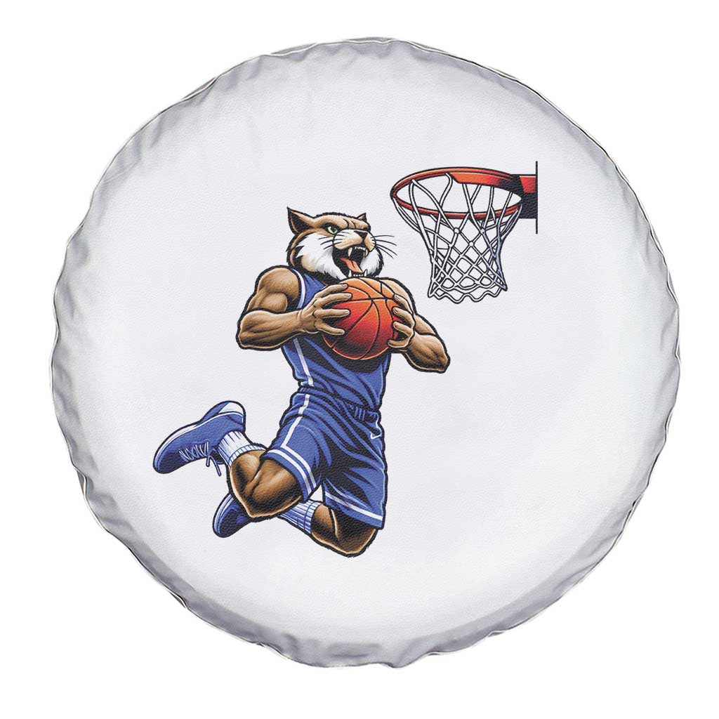 Funny Wildcat Dunking Basketball Spare Tire Cover Gift For Sports Fan
