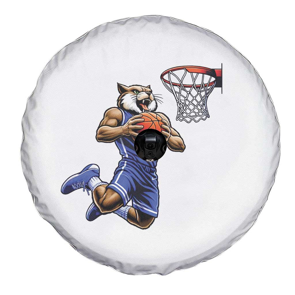 Funny Wildcat Dunking Basketball Spare Tire Cover Gift For Sports Fan