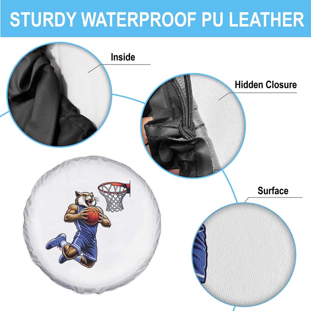 Funny Wildcat Dunking Basketball Spare Tire Cover Gift For Sports Fan