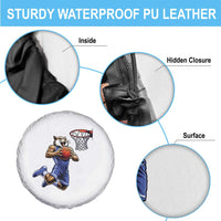 Funny Wildcat Dunking Basketball Spare Tire Cover Gift For Sports Fan