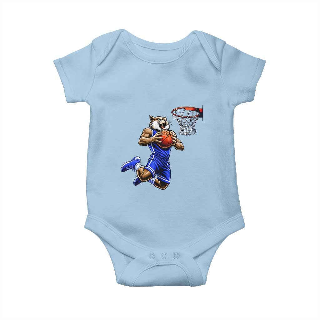 Funny Wildcat Dunking Basketball Baby Onesie Gift For Sports Fan