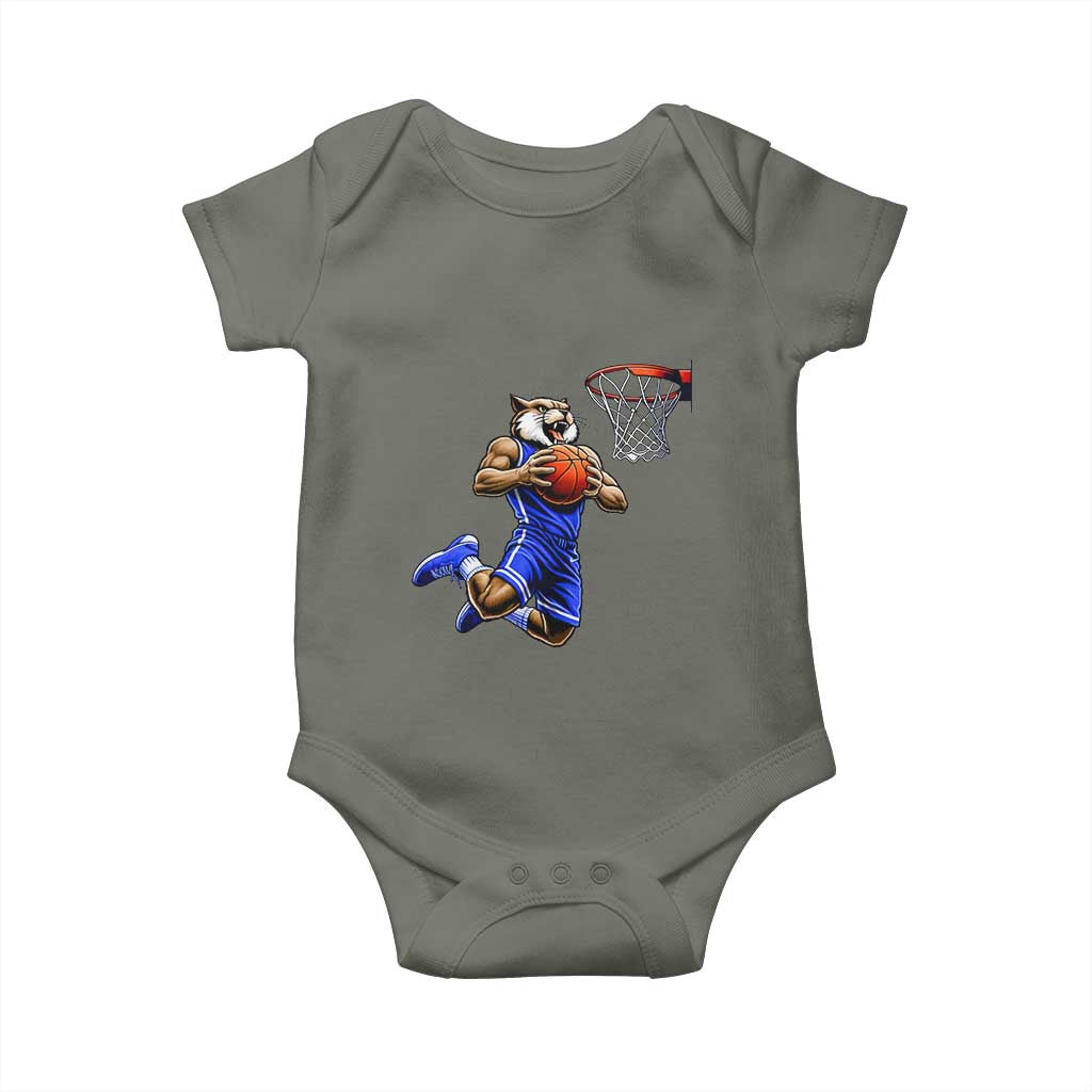 Funny Wildcat Dunking Basketball Baby Onesie Gift For Sports Fan