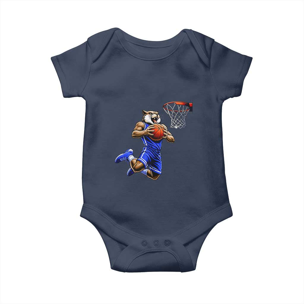 Funny Wildcat Dunking Basketball Baby Onesie Gift For Sports Fan