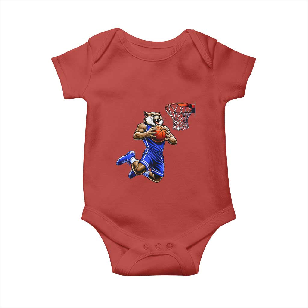 Funny Wildcat Dunking Basketball Baby Onesie Gift For Sports Fan