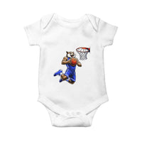 Funny Wildcat Dunking Basketball Baby Onesie Gift For Sports Fan