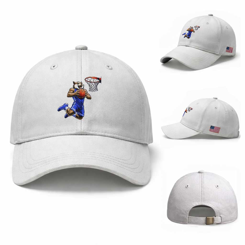 Funny Wildcat Dunking Basketball Baseball Cap Gift For Sports Fan