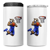Funny Wildcat Dunking Basketball 4 in 1 Can Cooler Tumbler Gift For Sports Fan