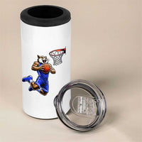 Funny Wildcat Dunking Basketball 4 in 1 Can Cooler Tumbler Gift For Sports Fan
