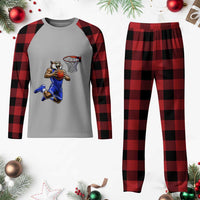 Funny Wildcat Dunking Basketball Plaid Pajama Set Gift For Sports Fan