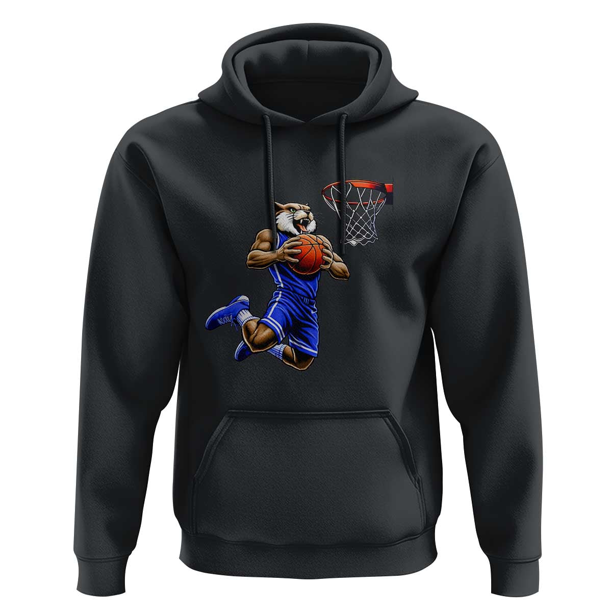 Funny Wildcat Dunking Basketball Hoodie Gift For Sports Fan