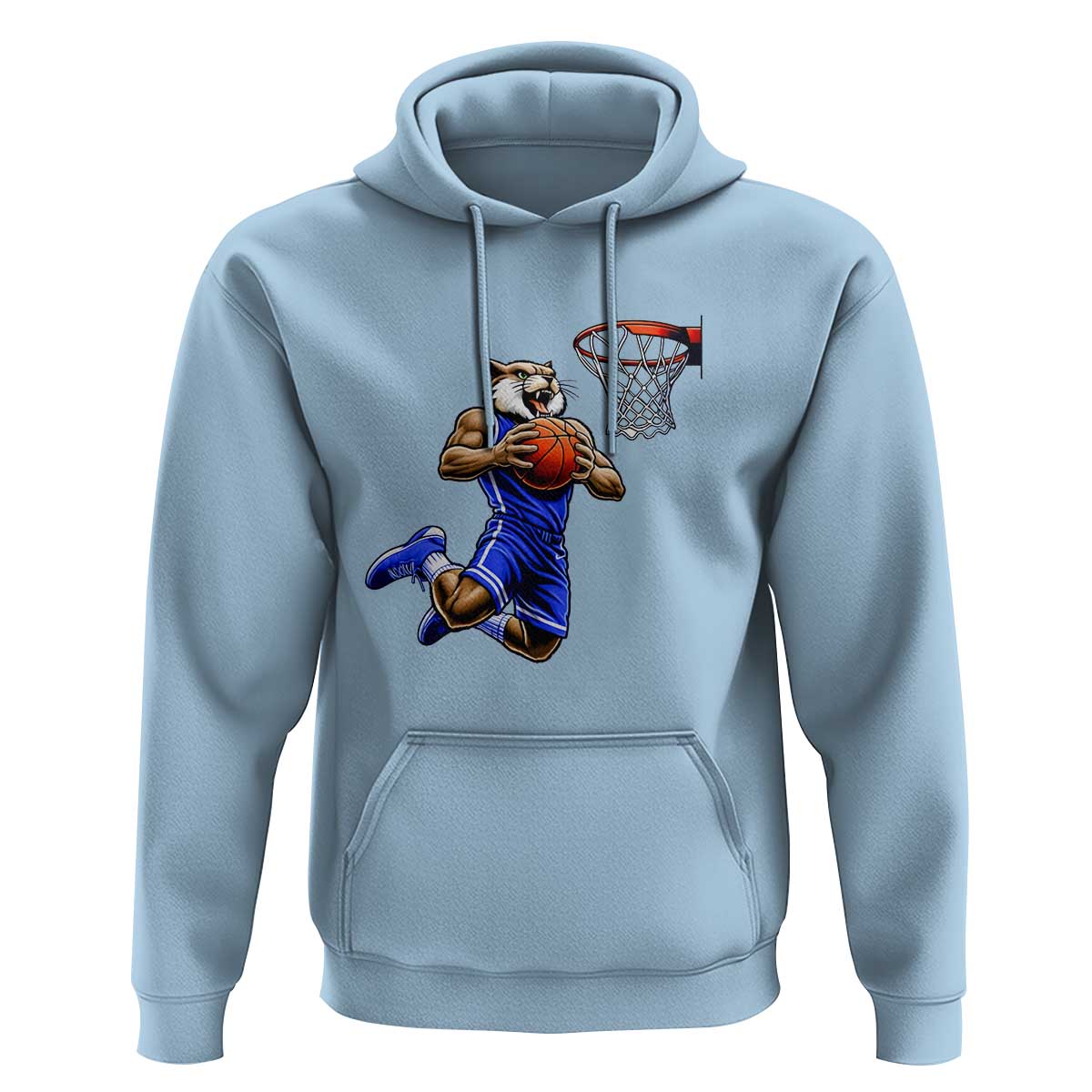 Funny Wildcat Dunking Basketball Hoodie Gift For Sports Fan