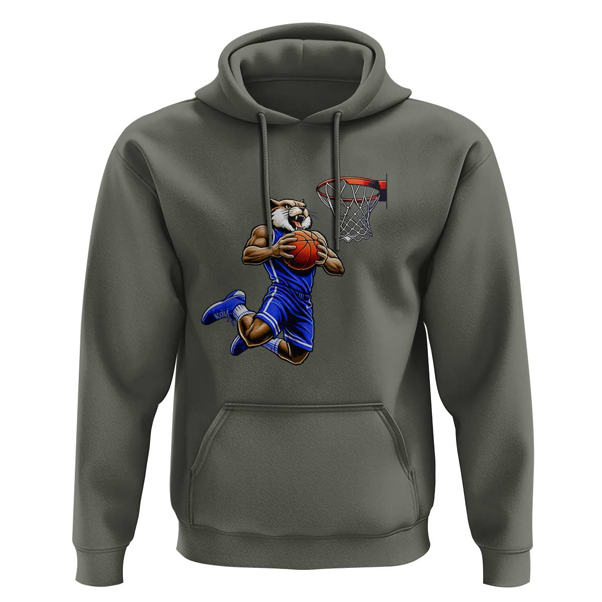 Funny Wildcat Dunking Basketball Hoodie Gift For Sports Fan