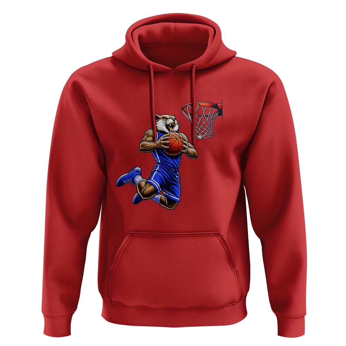 Funny Wildcat Dunking Basketball Hoodie Gift For Sports Fan
