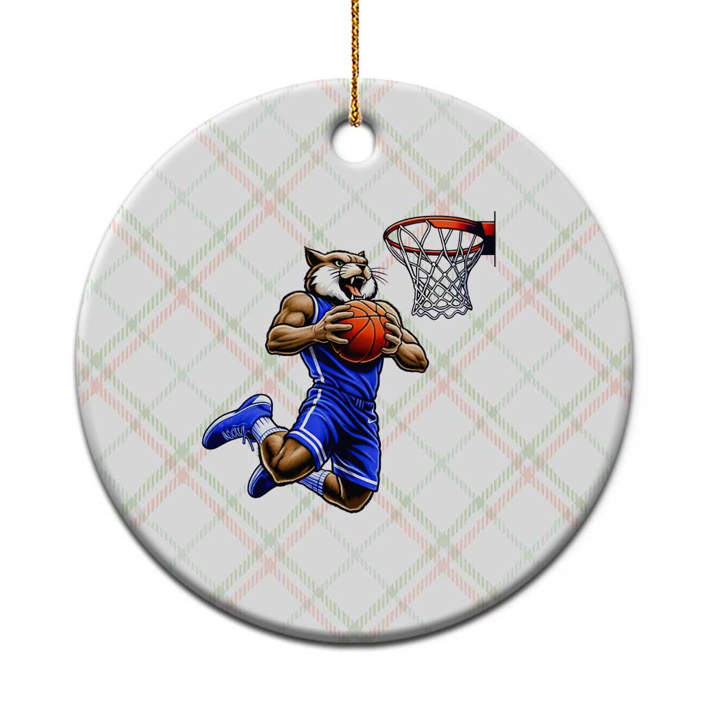 Funny Wildcat Dunking Basketball Ceramic Ornament Gift For Sports Fan