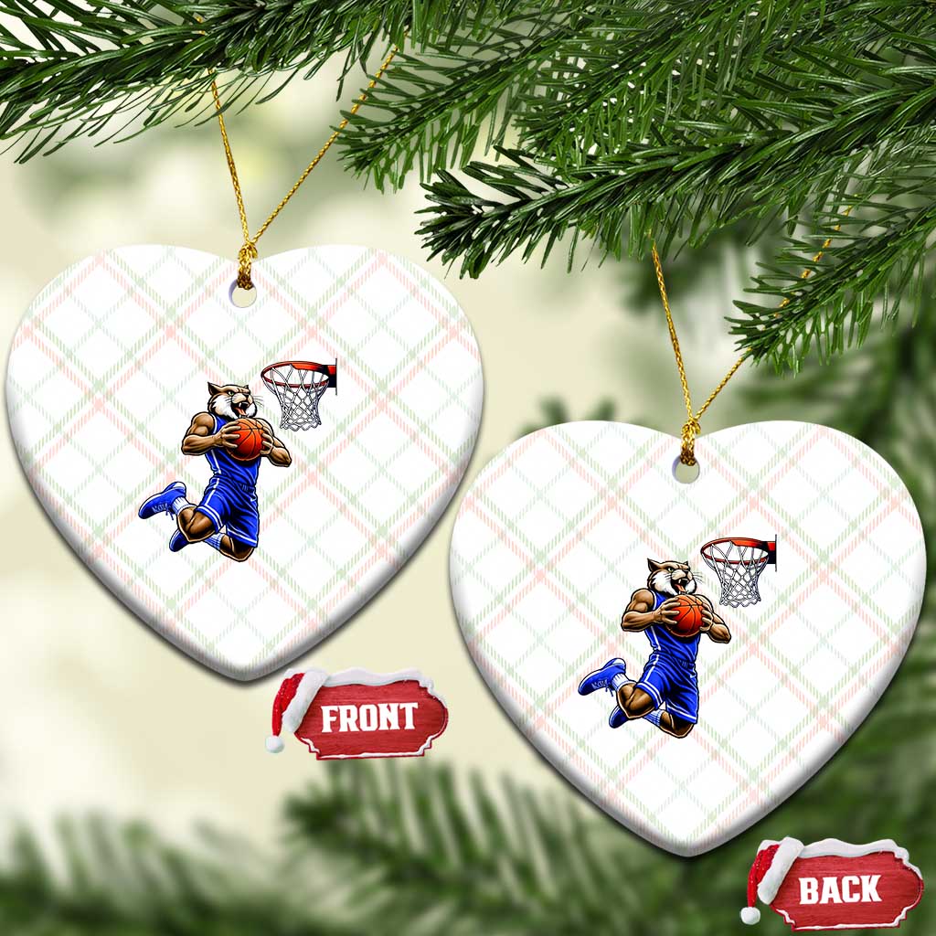 Funny Wildcat Dunking Basketball Ceramic Ornament Gift For Sports Fan