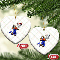 Funny Wildcat Dunking Basketball Ceramic Ornament Gift For Sports Fan