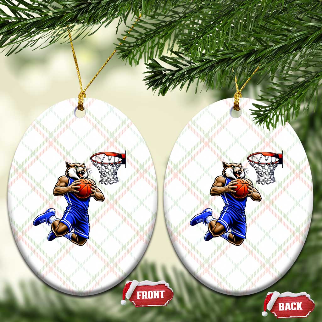 Funny Wildcat Dunking Basketball Ceramic Ornament Gift For Sports Fan