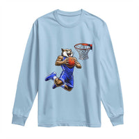 Funny Wildcat Dunking Basketball Long Sleeve Shirt Gift For Sports Fan