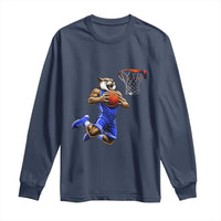 Funny Wildcat Dunking Basketball Long Sleeve Shirt Gift For Sports Fan