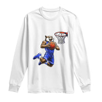 Funny Wildcat Dunking Basketball Long Sleeve Shirt Gift For Sports Fan