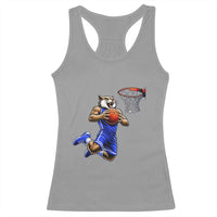 Funny Wildcat Dunking Basketball Racerback Tank Top Gift For Sports Fan