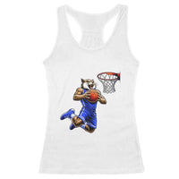 Funny Wildcat Dunking Basketball Racerback Tank Top Gift For Sports Fan