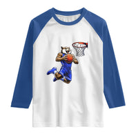 Funny Wildcat Dunking Basketball Raglan Shirt Gift For Sports Fan