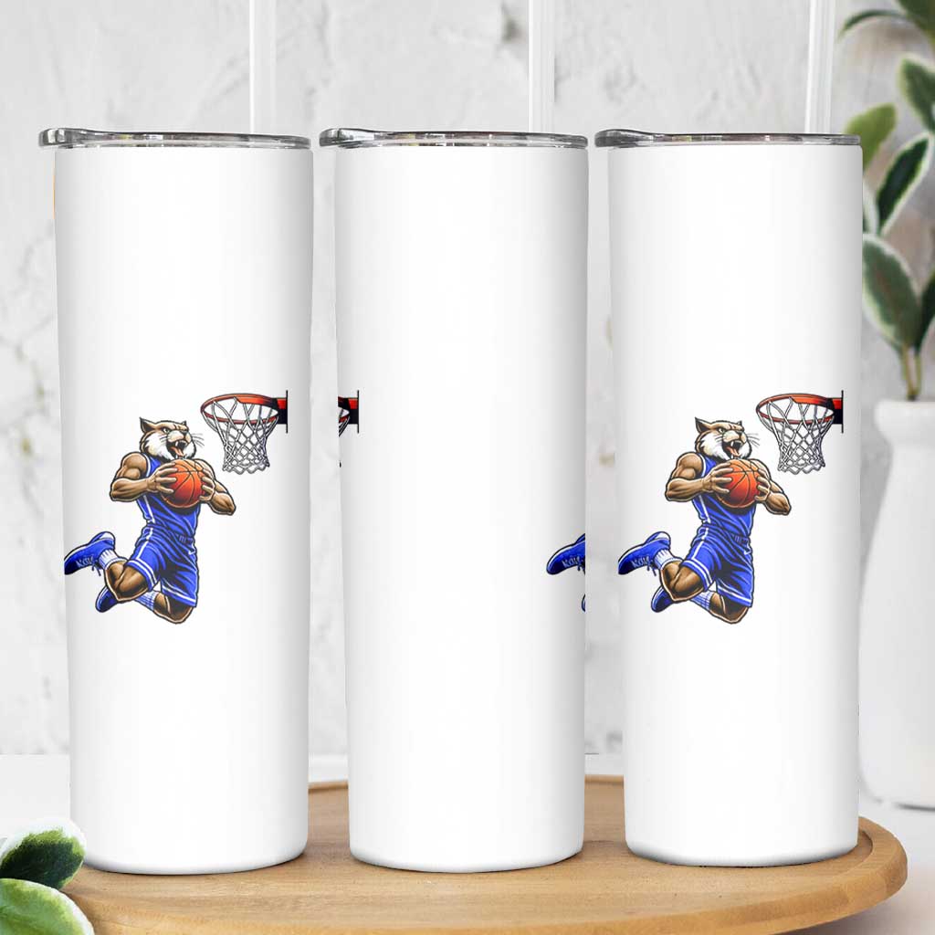Funny Wildcat Dunking Basketball Skinny Tumbler Gift For Sports Fan