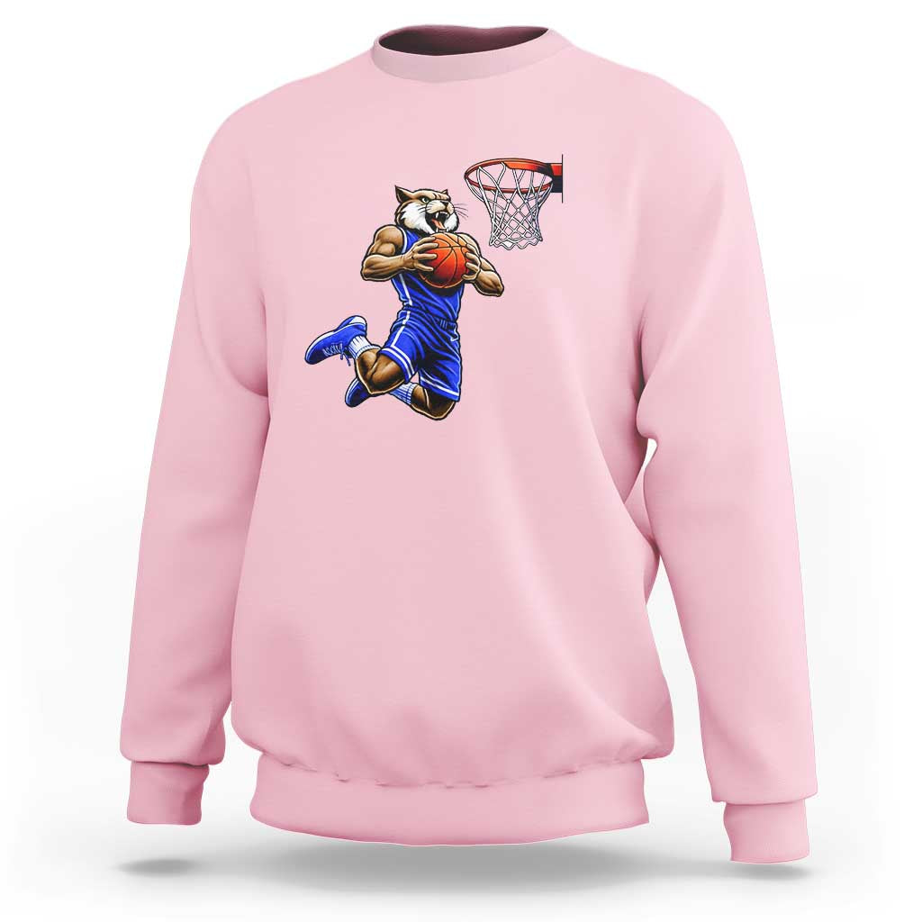 Funny Wildcat Dunking Basketball Sweatshirt Gift For Sports Fan