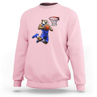 Funny Wildcat Dunking Basketball Sweatshirt Gift For Sports Fan