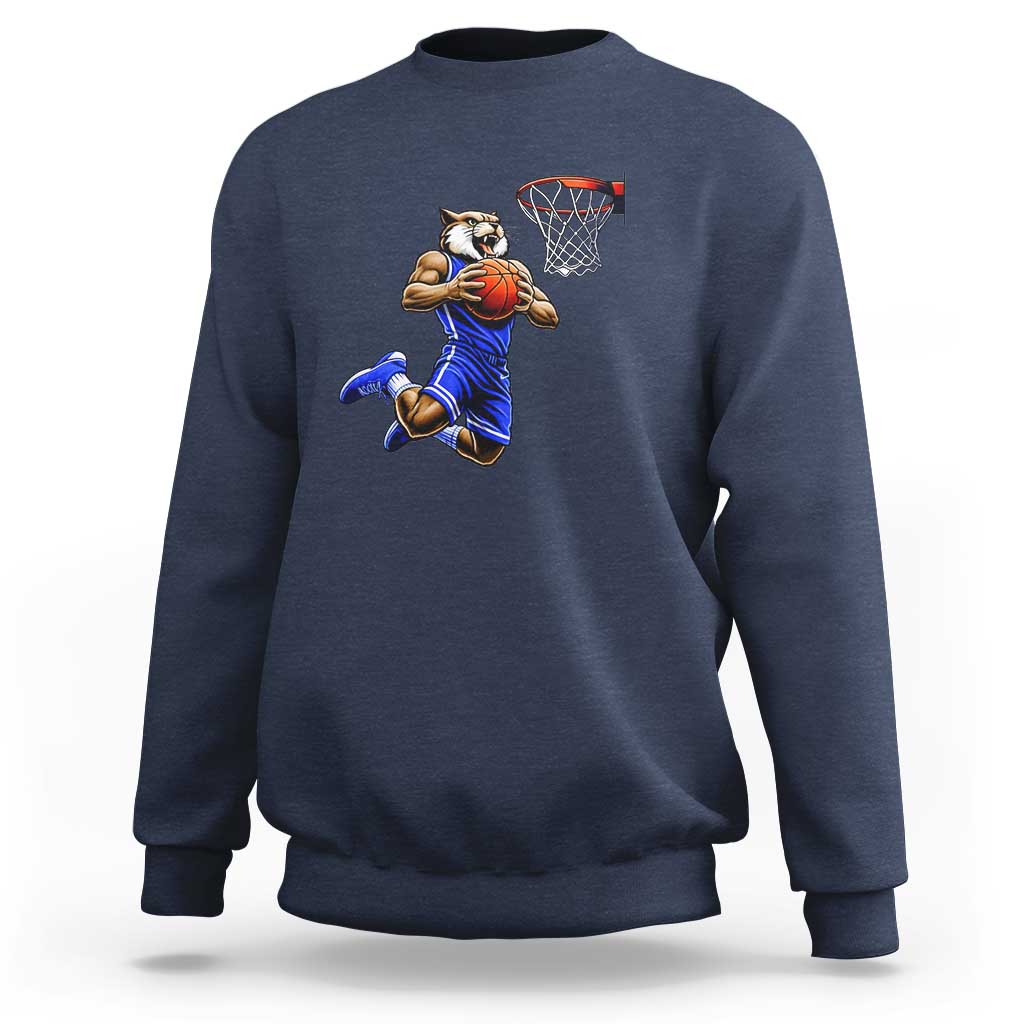 Funny Wildcat Dunking Basketball Sweatshirt Gift For Sports Fan