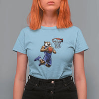 Funny Wildcat Dunking Basketball T Shirt For Women Gift For Sports Fan