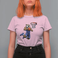 Funny Wildcat Dunking Basketball T Shirt For Women Gift For Sports Fan