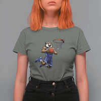 Funny Wildcat Dunking Basketball T Shirt For Women Gift For Sports Fan