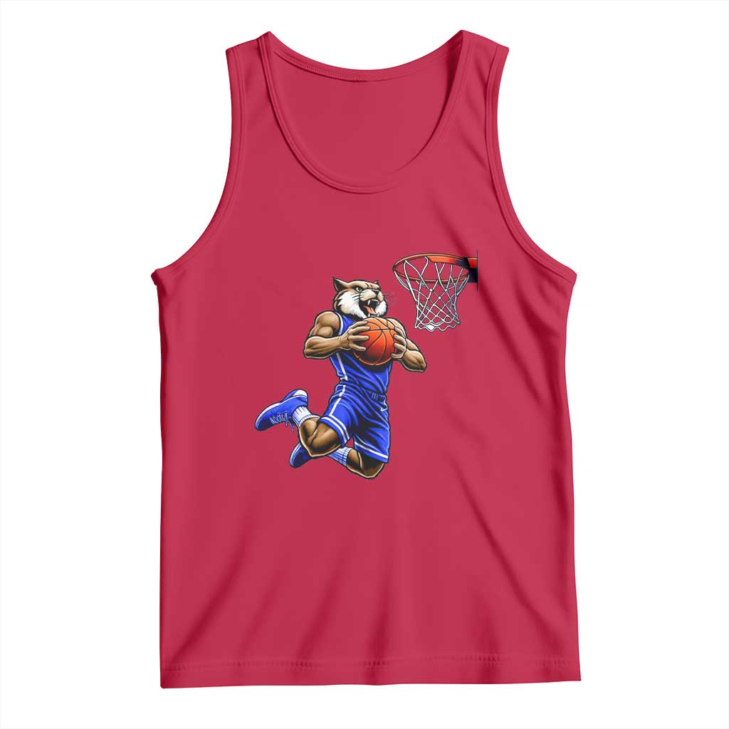 Funny Wildcat Dunking Basketball Tank Top Gift For Sports Fan