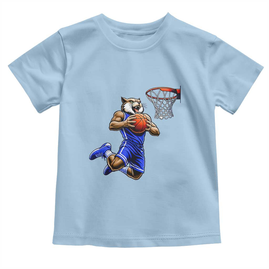 Funny Wildcat Dunking Basketball Toddler T Shirt Gift For Sports Fan