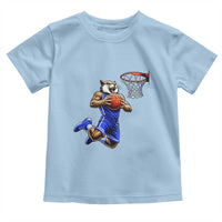 Funny Wildcat Dunking Basketball Toddler T Shirt Gift For Sports Fan