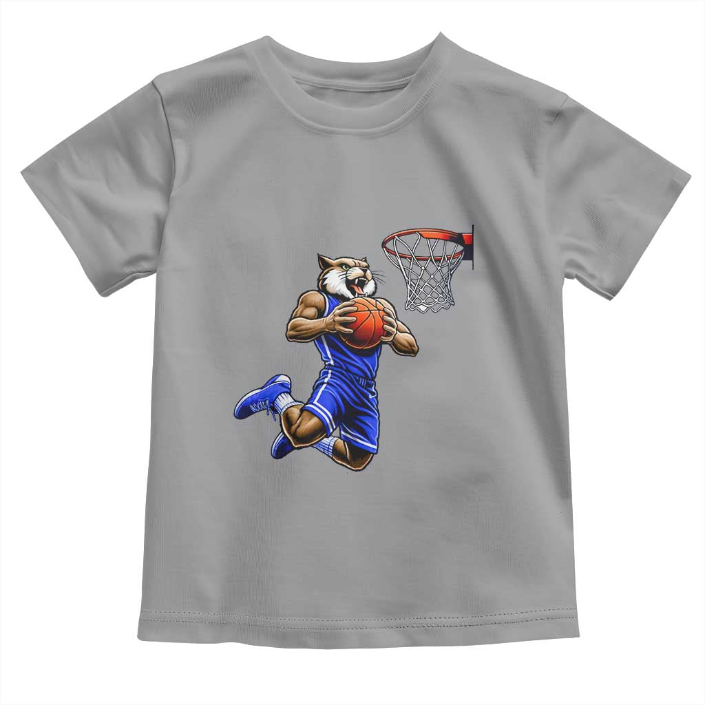 Funny Wildcat Dunking Basketball Toddler T Shirt Gift For Sports Fan