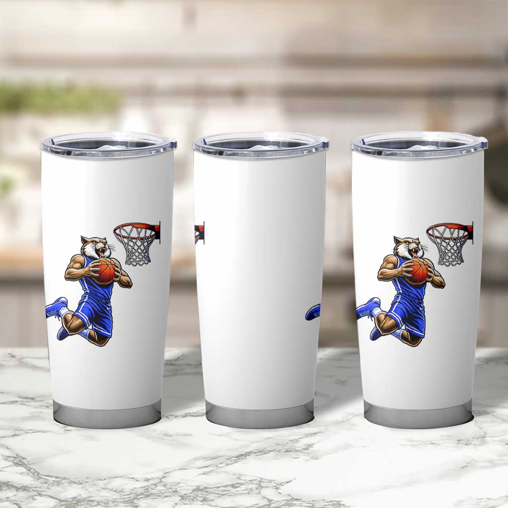 Funny Wildcat Dunking Basketball Tumbler Cup Gift For Sports Fan