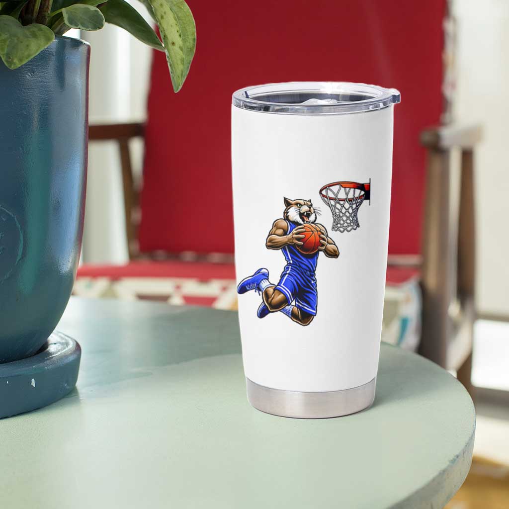 Funny Wildcat Dunking Basketball Tumbler Cup Gift For Sports Fan