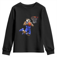 Funny Wildcat Dunking Basketball Youth Sweatshirt Gift For Sports Fan