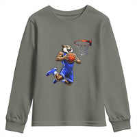 Funny Wildcat Dunking Basketball Youth Sweatshirt Gift For Sports Fan