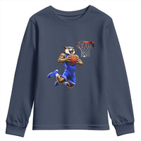 Funny Wildcat Dunking Basketball Youth Sweatshirt Gift For Sports Fan